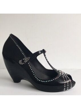 Melissa Couture x James Maskrey  Swarovski crystal wedge heels